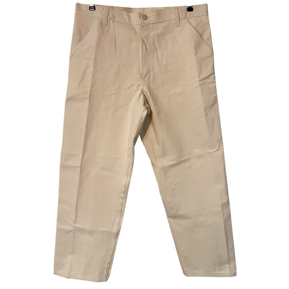 Vtg Carhartt Mens BO5 Natural Carpenter Workwear Painter Pant 70s 38 x 30 USA